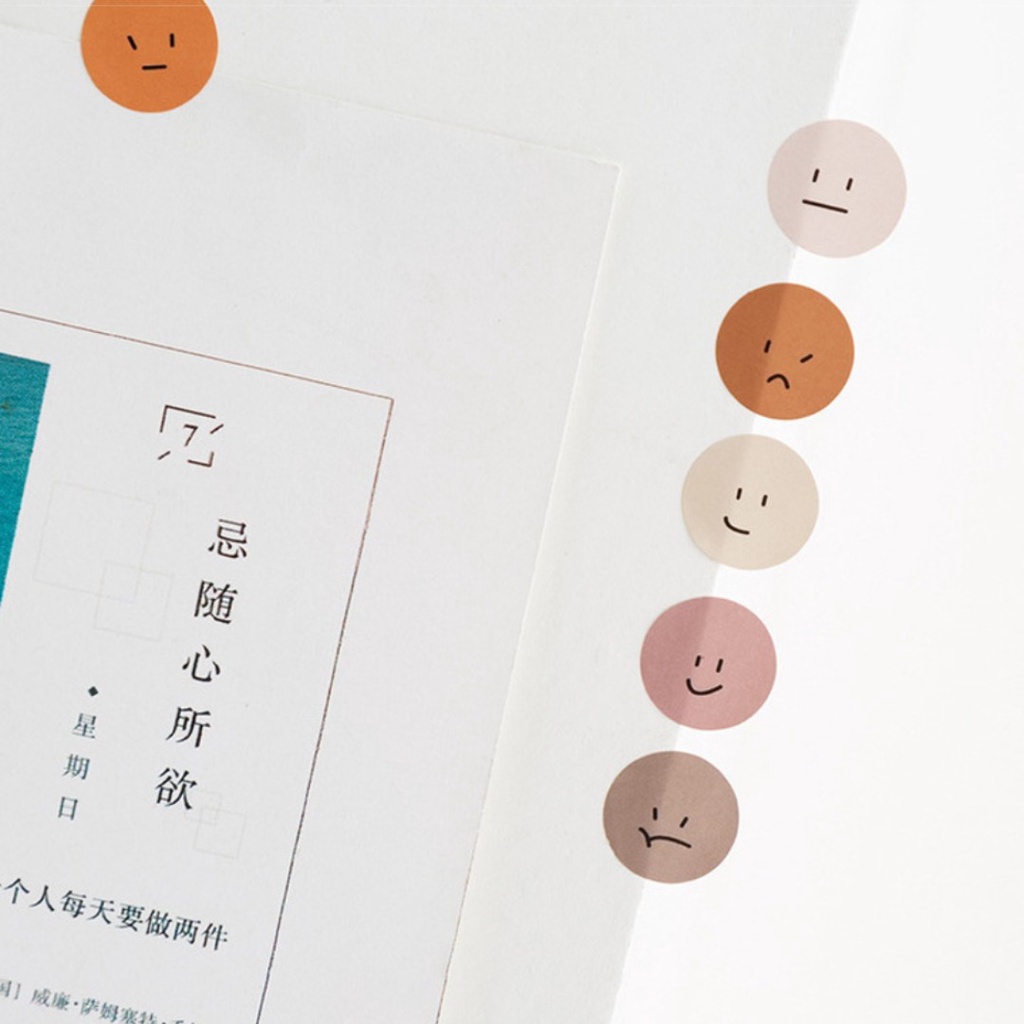 Sticker Tròn Cute Nhiều Màu Hình Dán Decor Trang Trí Sổ Tay Washi Tape Bullet Journal ST19