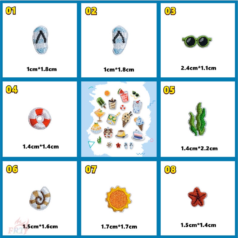 ✿ Miếng Dán Tự Dính Trang Trí Ngày Lễ Hội Mùa Hè ✿ 1 Miếng Dán Ủi Lên Quần Áo Hình Thêu