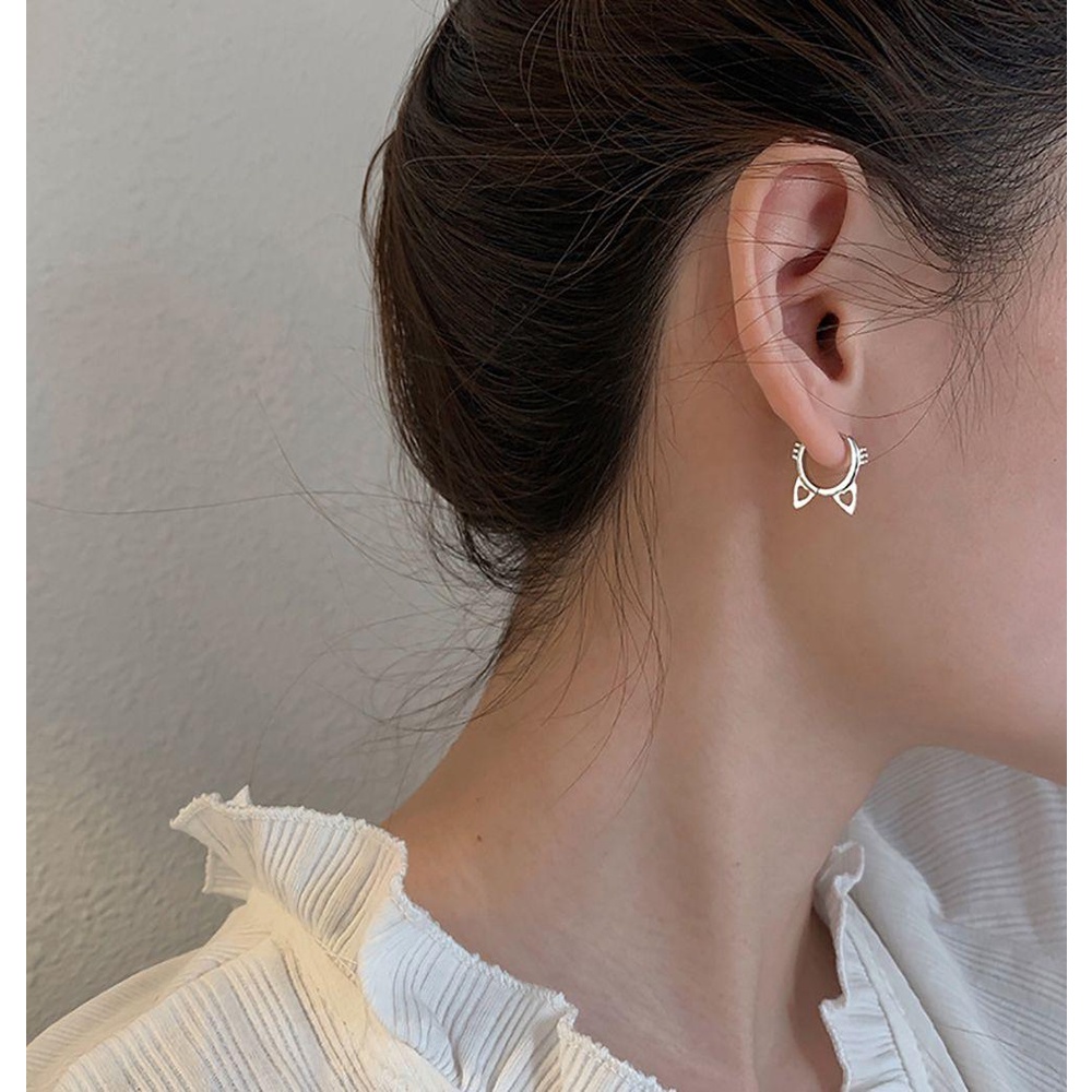 Bông Tai Hình Mèo Xinh Xắn Phong Cách Hàn Quốc Cho Nữ 2Lip