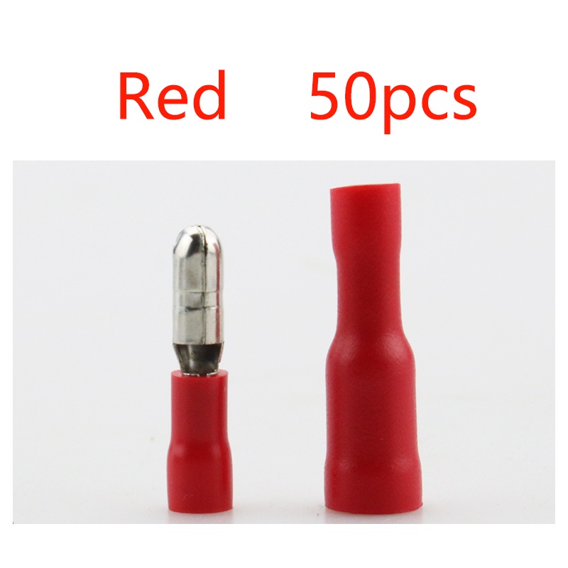 Đầu Nối Dây Điện Cách Nhiệt Năm Màu 22~16 AWG wiring 50 = 25 male + 25 female