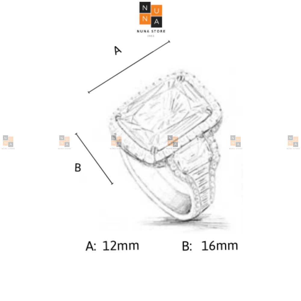 Nhẫn đính đá nhân tạo, nhẫn bạc nam freesize- DN1201