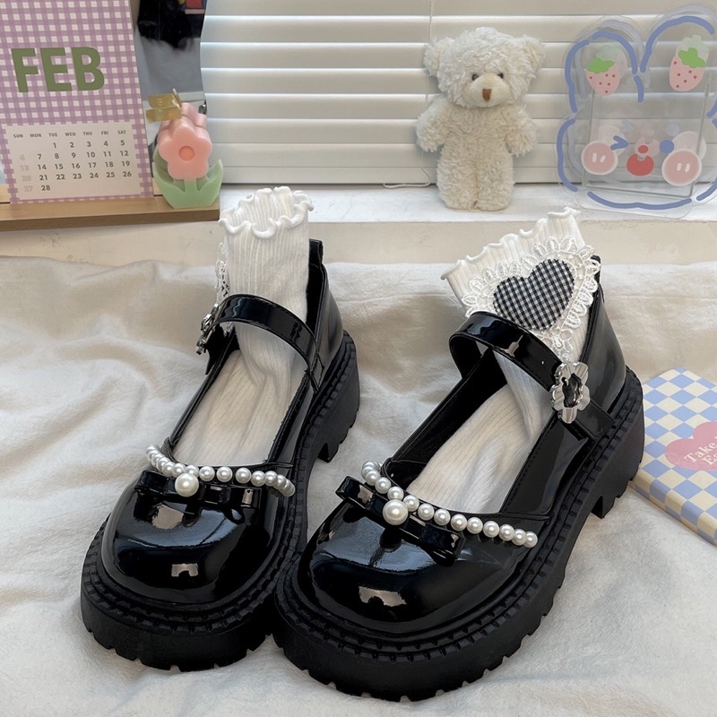 Giày lolita nữ độn đế cao,Giày da   nữ phong cách Hàn Quốc LT49