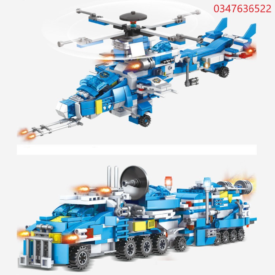 [780 CHI TIẾT] ĐỒ CHƠI XẾP HÌNH LEGO OTO SWAT, LEGO Cảnh Sát, LEGO ROBOT, LEGO TRỰC THĂNG, Lego Máy Bay