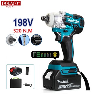 [Ảnh thật] Máy siết bulong MAKITA 198V không chổi than 1 pin đầu 2 trong một máy siết ốc nhẹ nhỏ gọn khoẻ pin cực lâu
