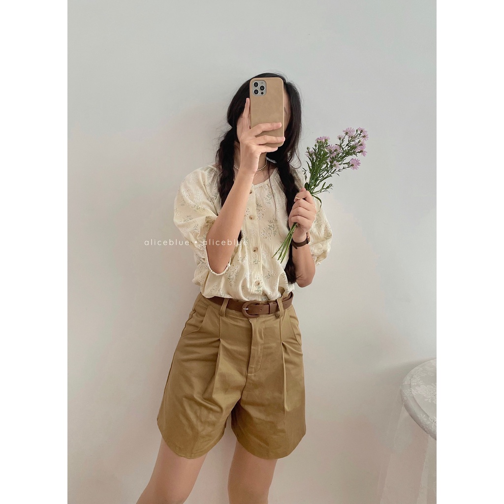ALICE BLUE - ÁO TAY PHỒNG HOẠ TIẾT