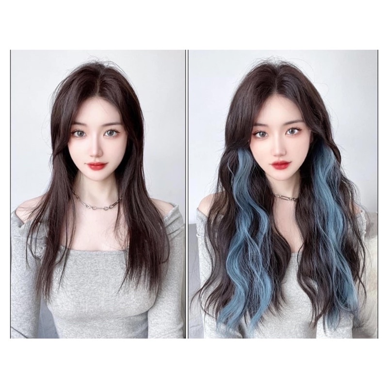 Tóc giả kẹp xù 60cm móc light xám❤️ free ship 50k❤️ hàng cao cấp