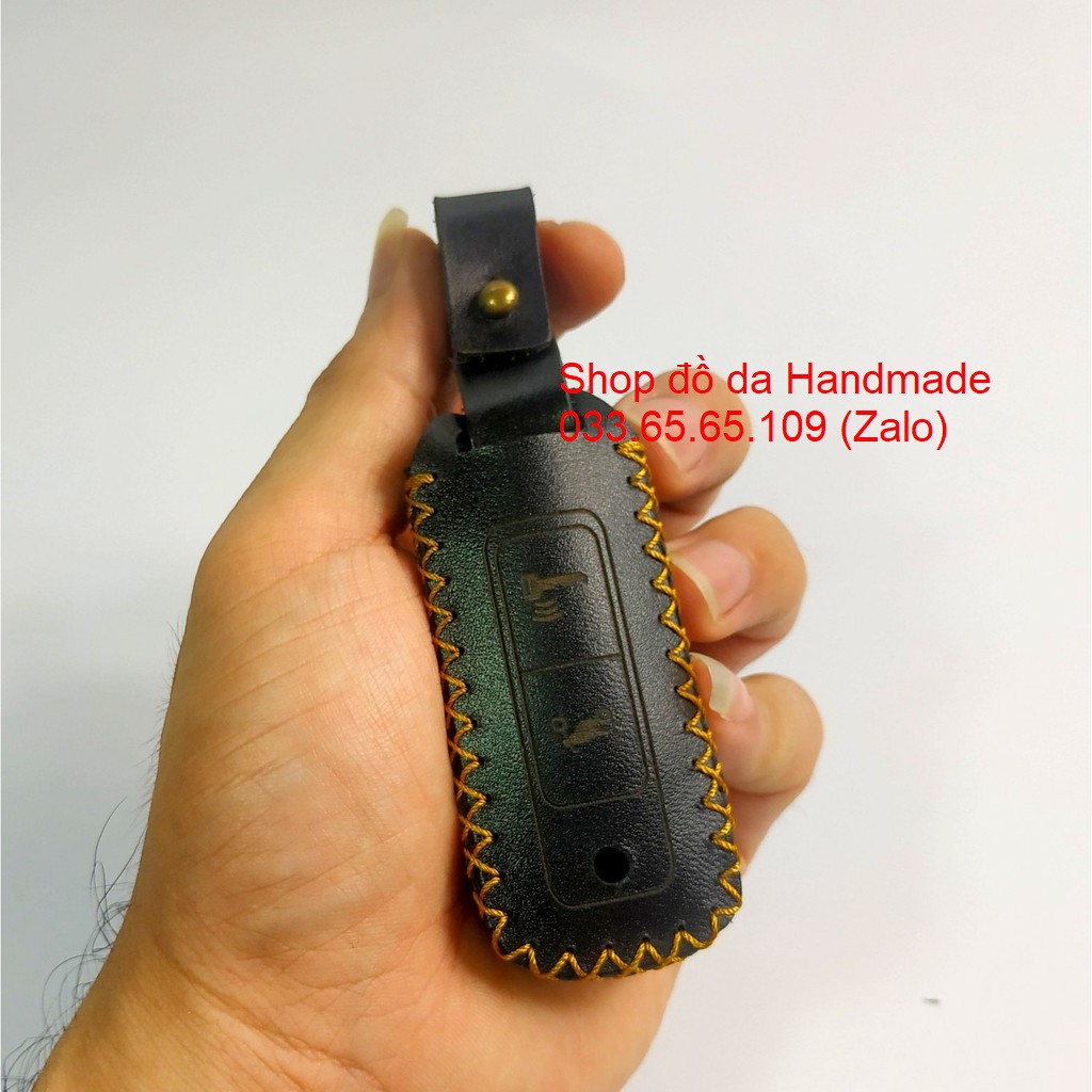 Bao da chìa khóa Honda vision 2021-2022, SH 2022, Lead 2022, Winer...smart key bằng da bò, kèm tặng móc khóa