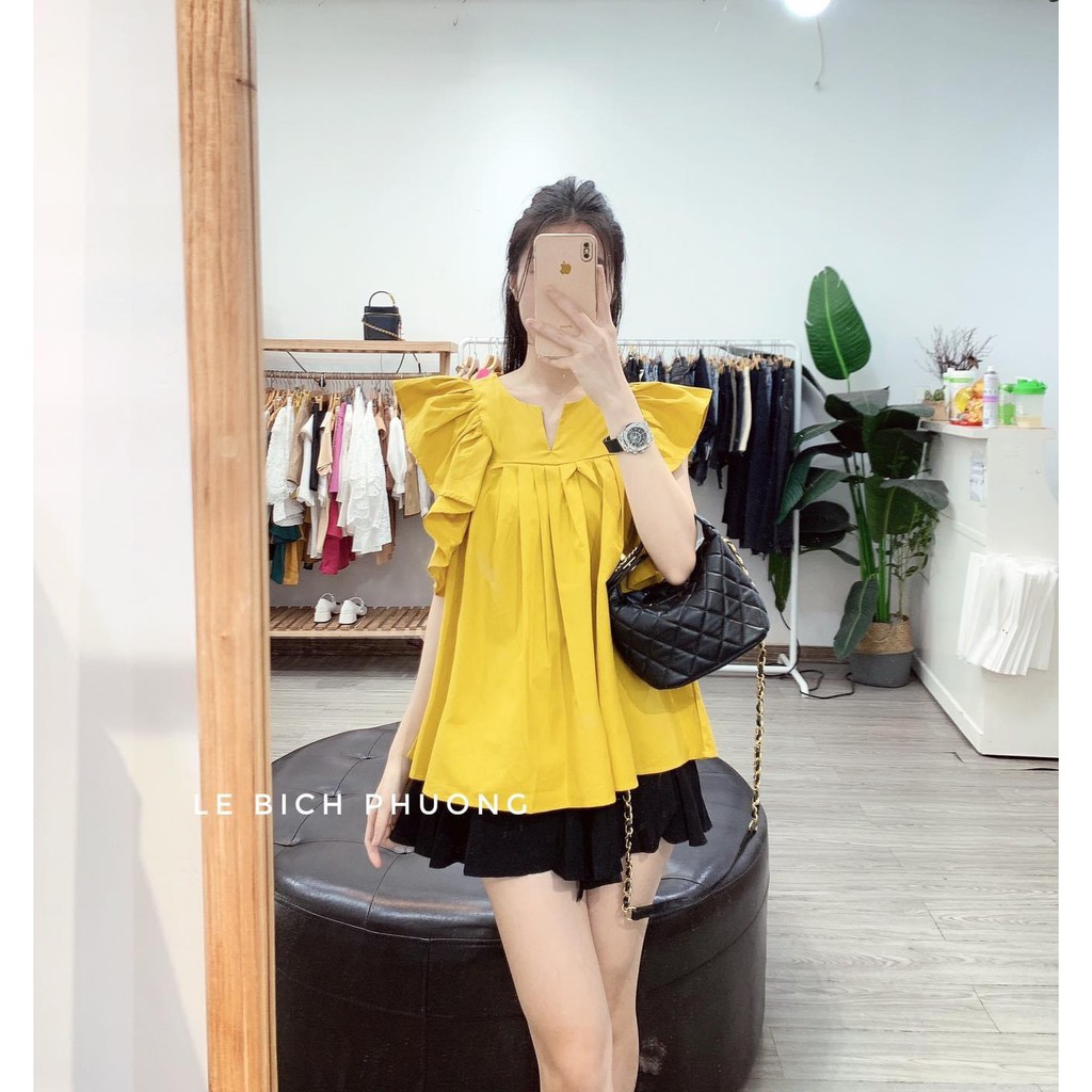 Ao babydoll bèo vai Vải thô đũi xiêu xinh