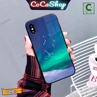 Ốp lưng iphone mặt kính cung hoàng đạo - Cung Thiên Bình - Sáng bóng sang trọng chống trày xước