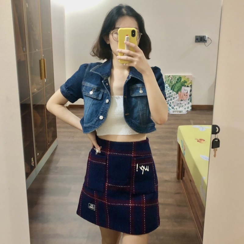 Váy sọc vải bố