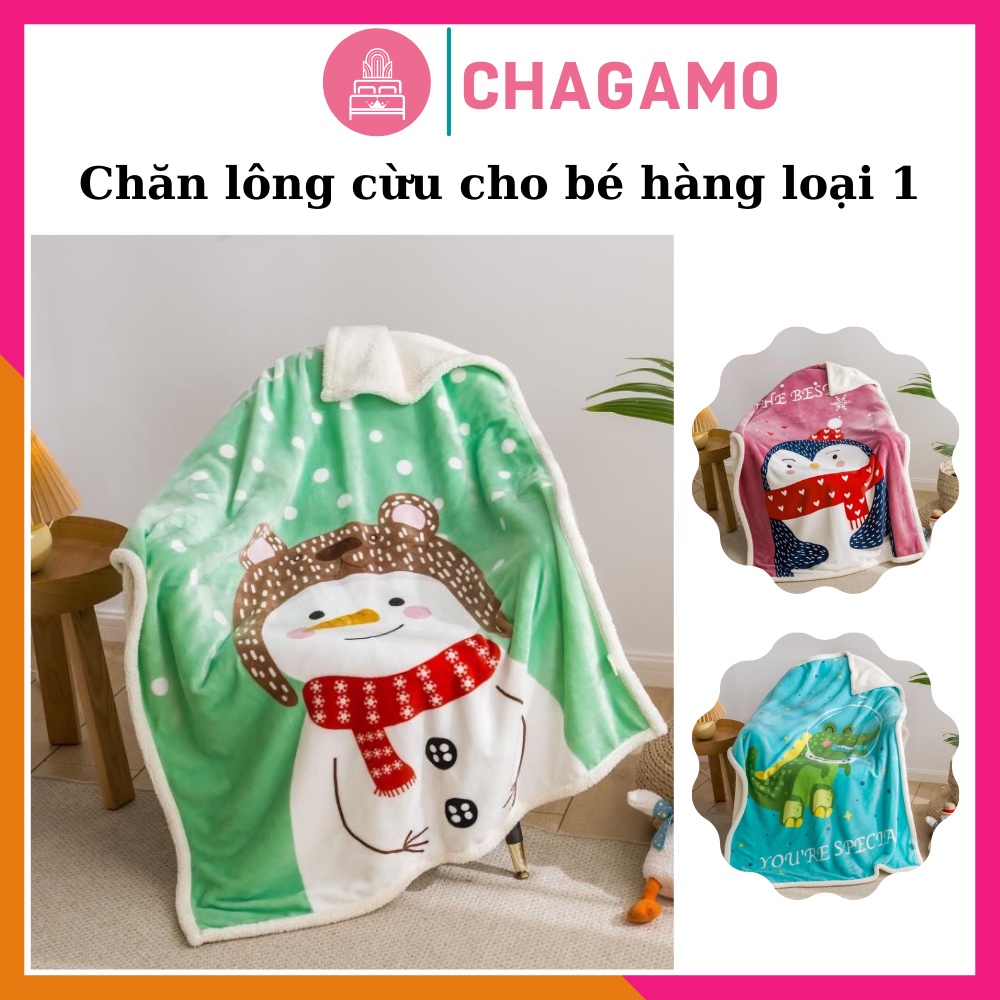 Chăn lông cừu chăn đi học cho bé dày dặn siêu ấm siêu mềm mịn ( hàng loại 1 )