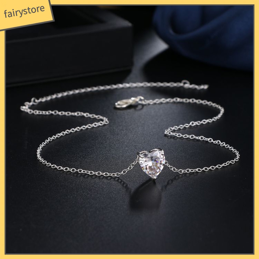 Vòng cổ choker hình trái tim đính đá thời trang cho nữ