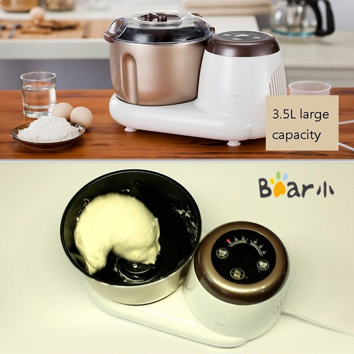 [Mã 254ELSALE giảm 7% đơn 300K] Máy trộn bột, nhào bột làm bánh Bear HMJ-A35A1 dung tích 3.5L