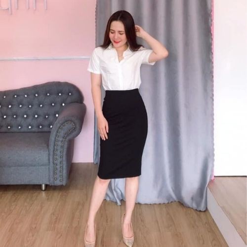 Chân Váy Bút Chì💖𝑭𝑹𝑬𝑬𝑺𝑯𝑰𝑷💖Chân Váy Dáng Dài Cạp Cao Dáng Công Sở Xẻ Tà Sau | BigBuy360 - bigbuy360.vn