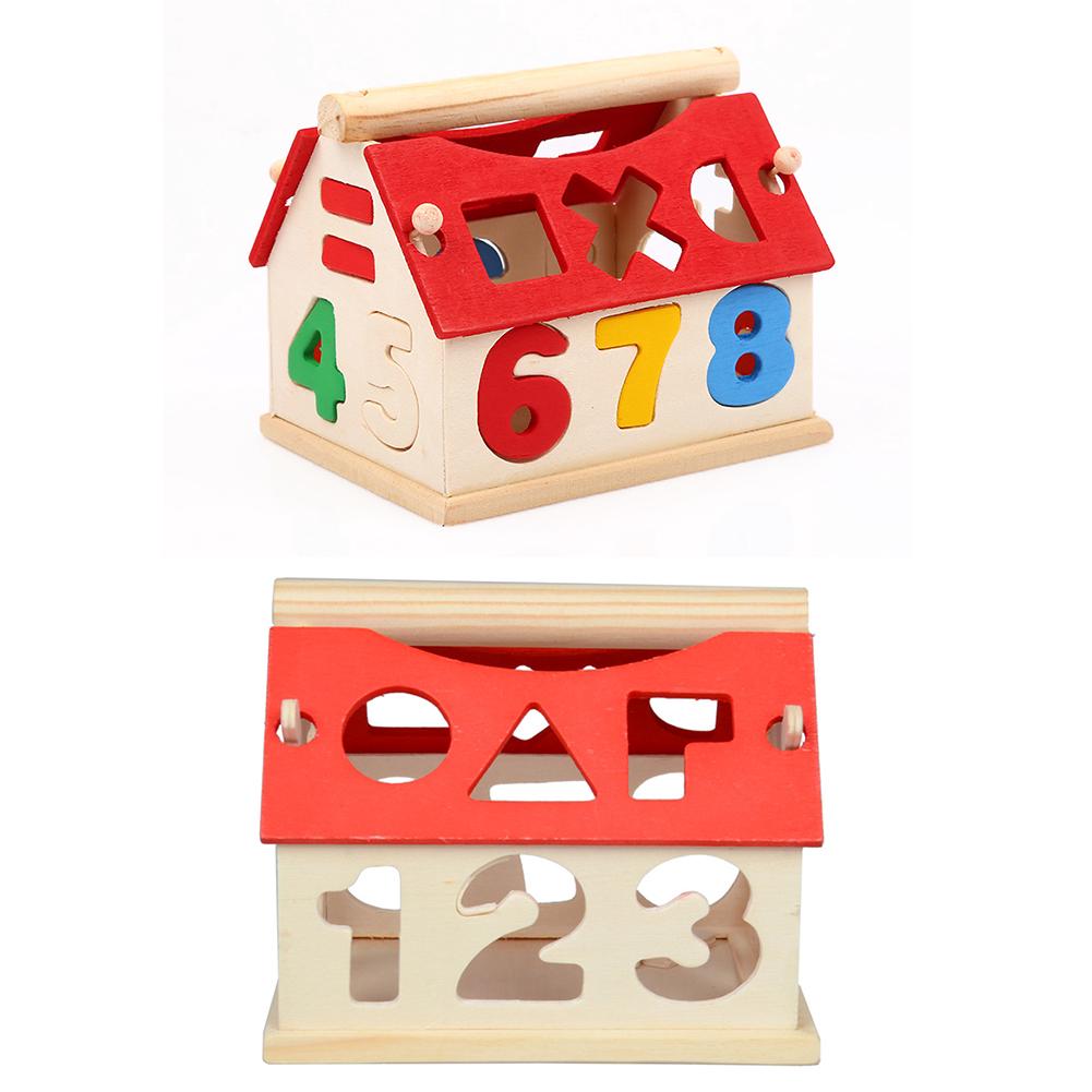 Blocks Wood House Kids Intellectual Developmental Building Baby Educational Birthday GiftsToys