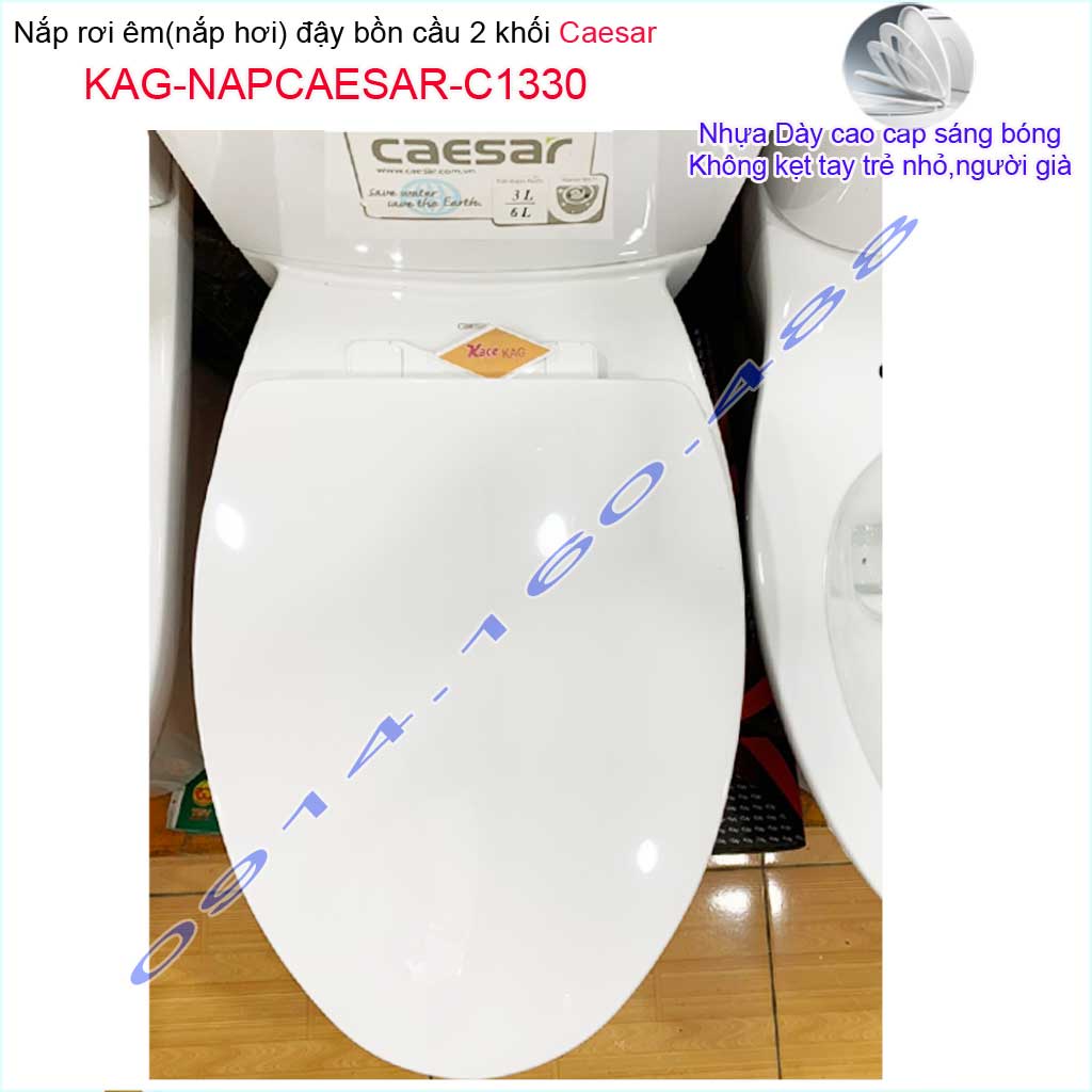 Nắp đậy bồn cầu Caesar C1330 trắng, nắp rơi êm bàn cầu 2 khối thân dài Linax C504-C702, Viglacer giá tốt chất lượng tốt