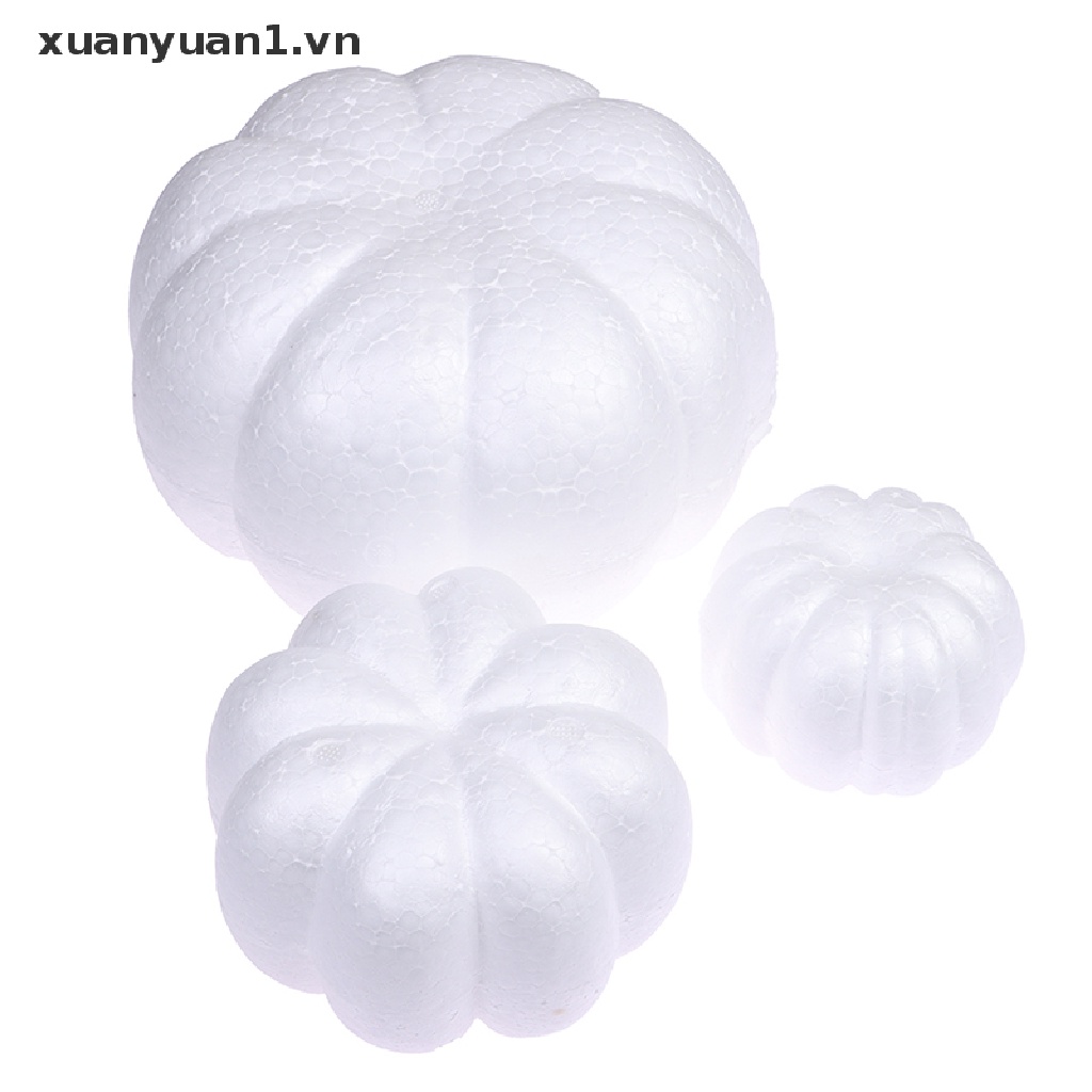 Bí Ngô Xốp Trắng Trang Trí Halloween / Giáng Sinh