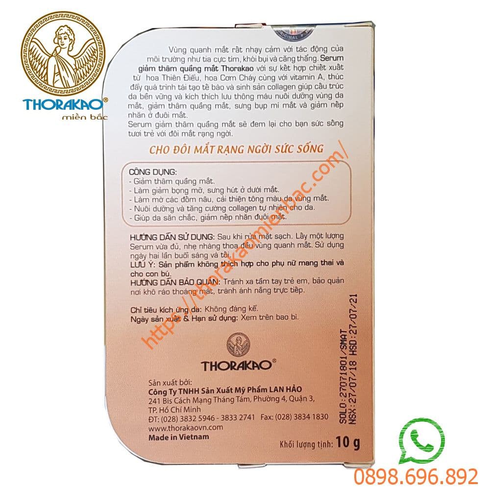 Serum giảm thâm quầng mắt Thorakao 10g | BigBuy360 - bigbuy360.vn