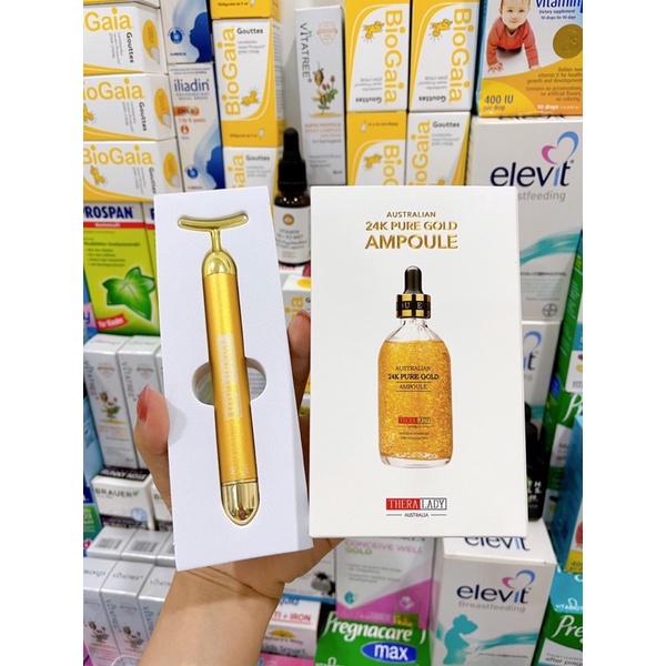 TINH CHẤT SERUM VÀNG 24K CAO CẤP TỪ ÚC TẶNG THANH LĂN NÂNG CƠ