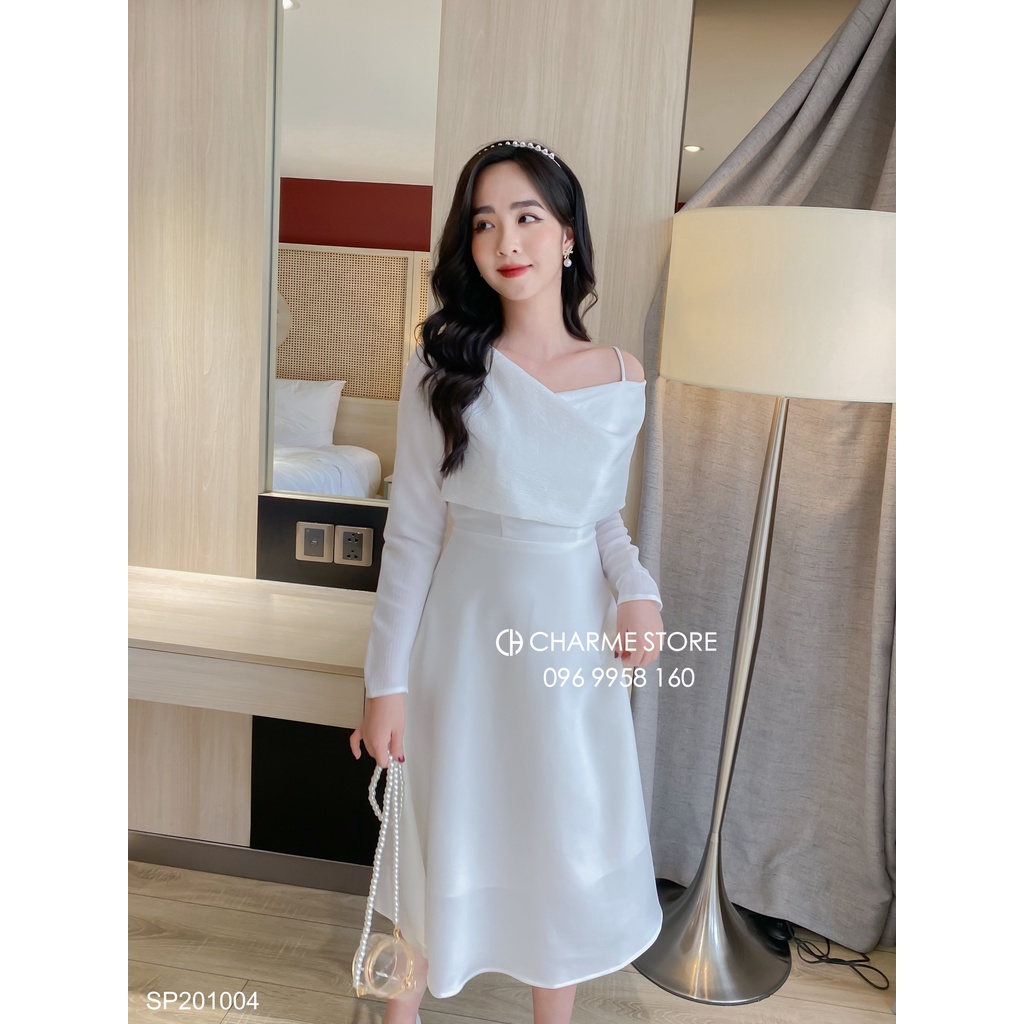 Đầm nữ dài tay dáng xòe Charme 201004