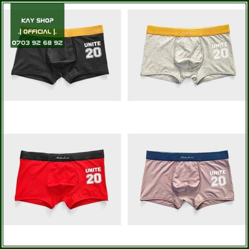 [NEW HOT] Quần lót nam sexy bộ sưu tập mới kiểu dáng boxer UNITE 20 lưng bóng - Quần sịp nam cao cấp tôn mông tôn dáng