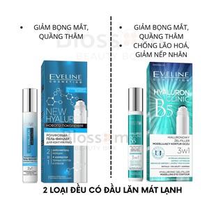 Lăn mắt lạnh Eveline Rollon Hyaluronic 2 in 1
