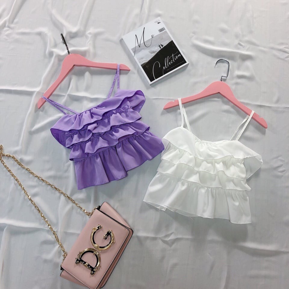 Áo 2 dây nhiều tầng - Áo hai dây vải voan đẹp - Ảnh thật - MIN Boutiques | BigBuy360 - bigbuy360.vn