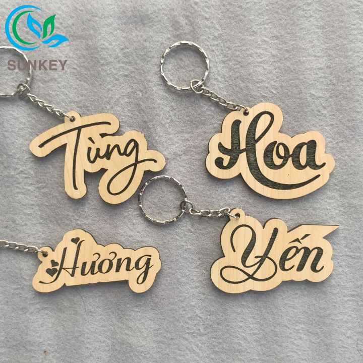 Móc Khóa Gỗ - Khắc Tên Theo Yêu Cầu - Thiết Kế Miễn Phí