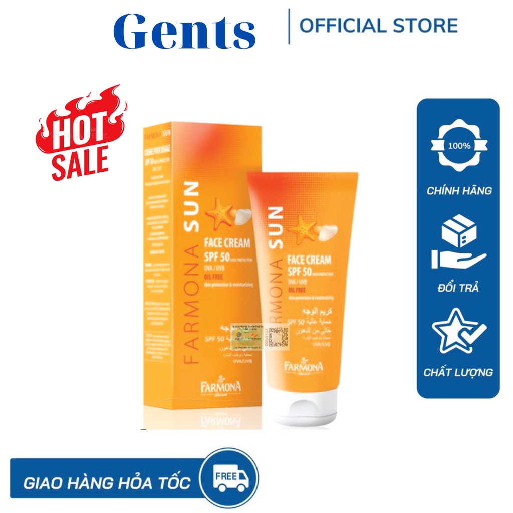 Kem Chống Nắng Farmona Sun Cho Da Nhạy Cảm, Nâng Tông Da, Không Gây Kích Ứng Da 50ml GentsOfficialStore