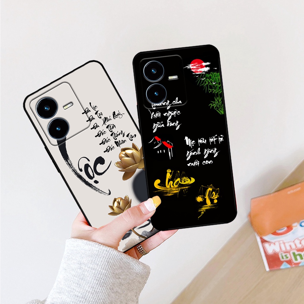 Ốp lưng Vivo Y22s in hình phong cách chữ thư pháp cha mẹ, tài lộc