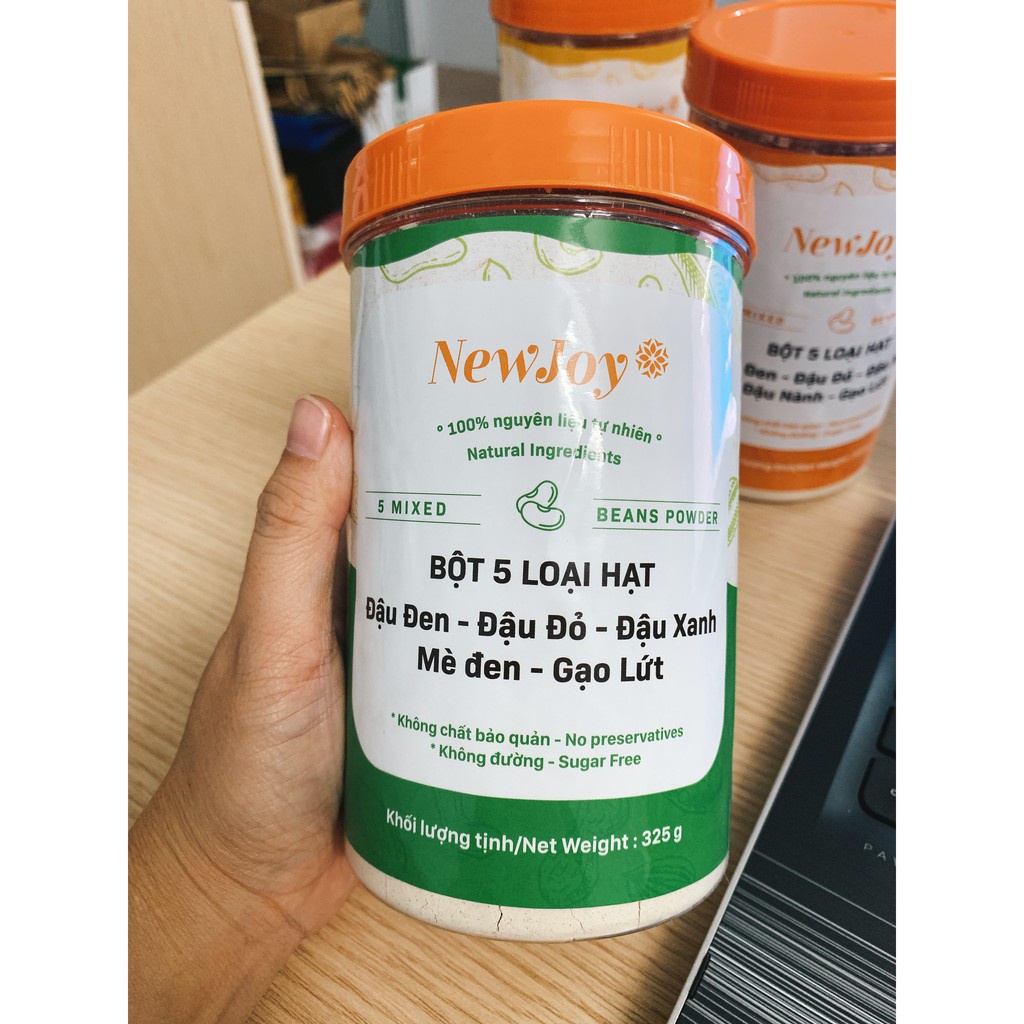 Bột hạt Newjoy các loại đậu , ngũ cốc, không đường, pha với nước, hũ 325g