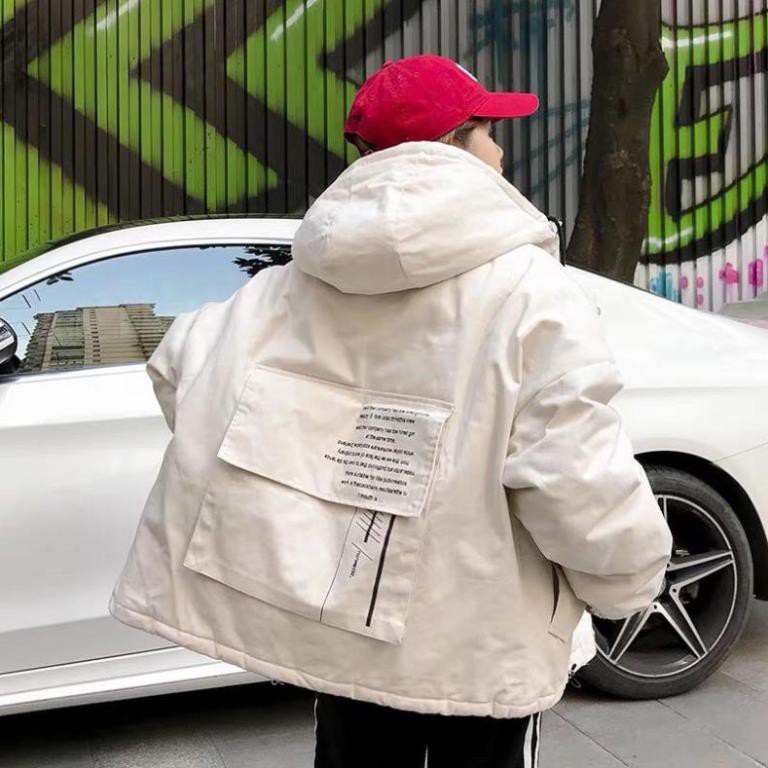 Áo khoác kaki túi hộp unisex form rộng Túi Hộp Sau nam nữ thời trang kim gia