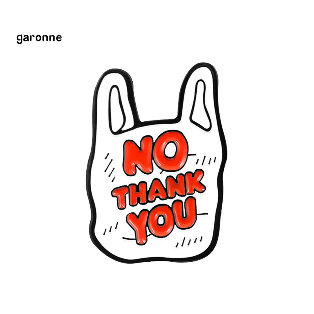 Cài áo hình đôi tai tráng men ngộ nghĩnh in chữ cái tiếng Anh &quot; No Thank You &quot;