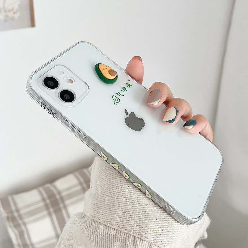 Ốp lưng iphone trong cạnh hình vuông bơ đào 6plus/6/6splus/7/7plus/8/8plus/x/xr/xs/11/12/pro/max/plus/promax-Awifi B3-13 | BigBuy360 - bigbuy360.vn