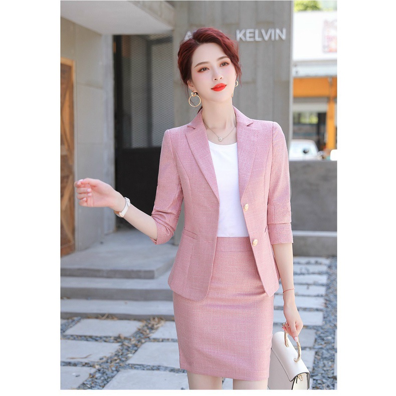 Set nguyên bộ áo Vest chân váy kèm áo trong - YB210914