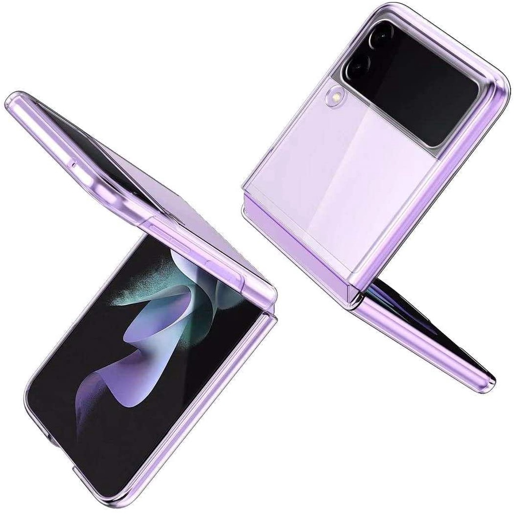 Ốp điện thoại TPU PC cứng trong suốt siêu mỏng chống trầy xước cho Samsung Galaxy Z Flip 3