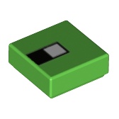 Lego 1 x 1 part in - Minecraft / 3070bpb129: Tile 1 x 1 with Groove with White Square on Black Rectangle Pattern