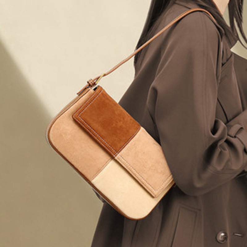 Túi đeo vai IELGY màu sắc tương phản dễ phối đồ thiết kế thời trang cho nữ