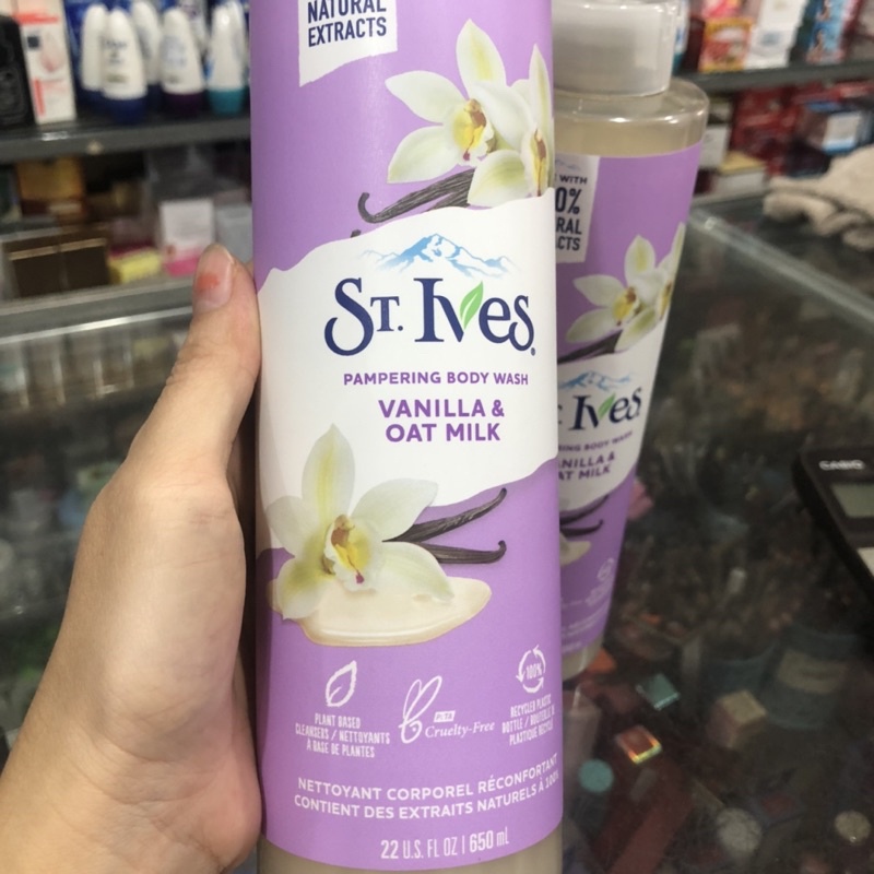 Sữa Tắm Làm Mịn Da St.Ives Vanilla &amp; Oat Milk Pampering Body Wash Body Wash 650ml