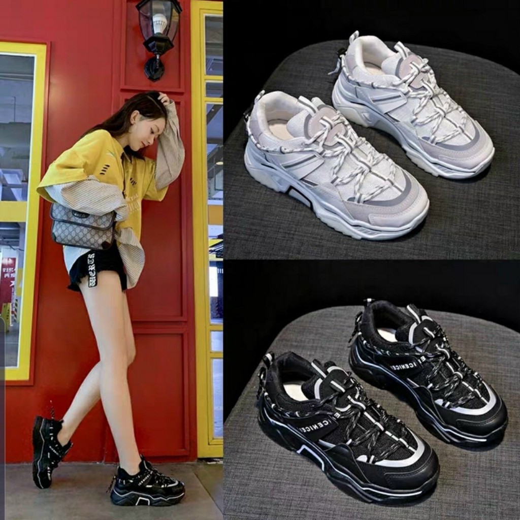 Free Ship Giày thể thao nữ độn đế cao 5cm giày nữ phản quang cực đẹp | BigBuy360 - bigbuy360.vn