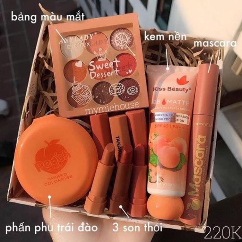 Set trang điểm gồm 5 Món Đào Kiss Beauty,Tone cam đào đầy đủ cho các bạn Nữ.Không thể thiếu ,tặng kèm 1 Túi đựng Mỹ Phẩm | BigBuy360 - bigbuy360.vn