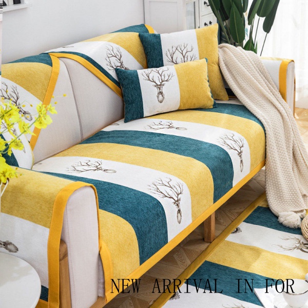 Vỏ bọc ghế Sofa họa tiết caro đơn giản phong cách Bắc Âu