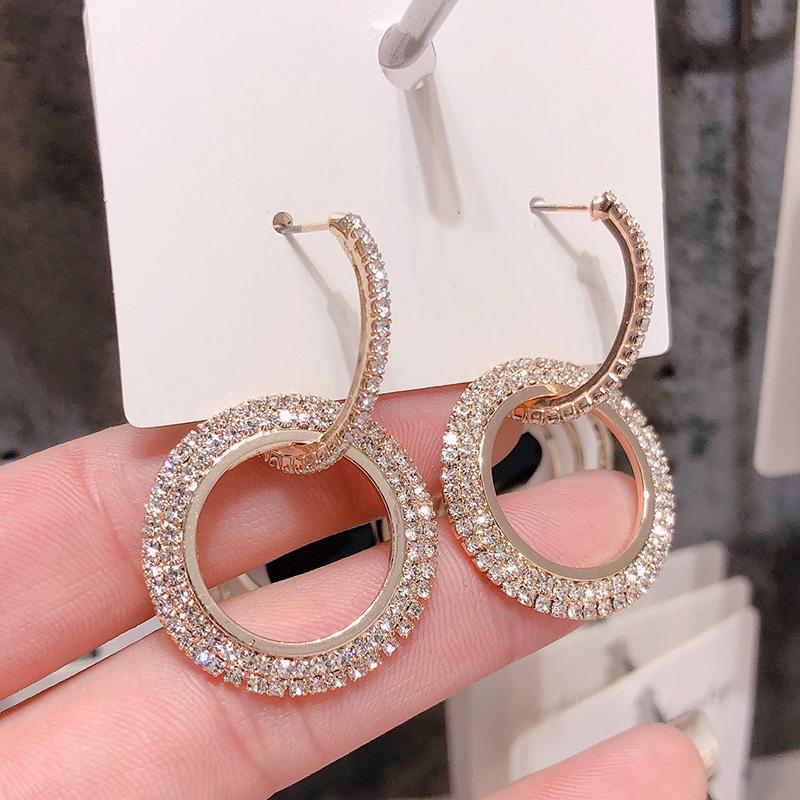 Bông tai nữ Hàn Quốc khuyên tai dài đính đá sáng lấp lánh nhiều phong cách mẫu mới 2019 cá tính độc đáo TBA-911B