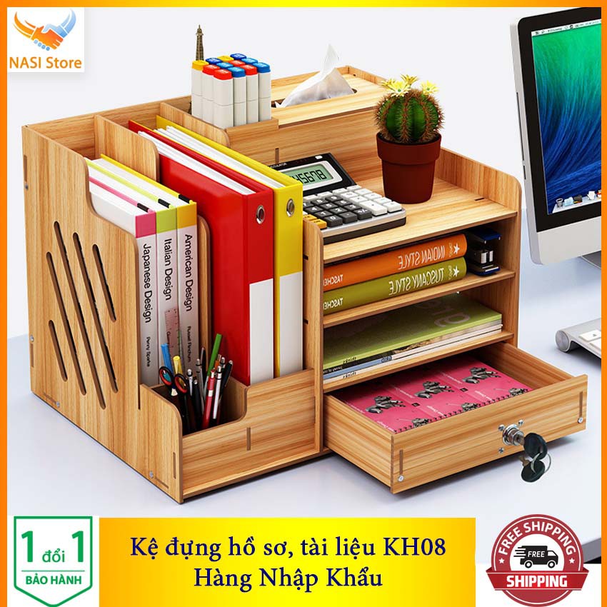 Kệ đựng hồ sơ tài liệu bằng gỗ KH08