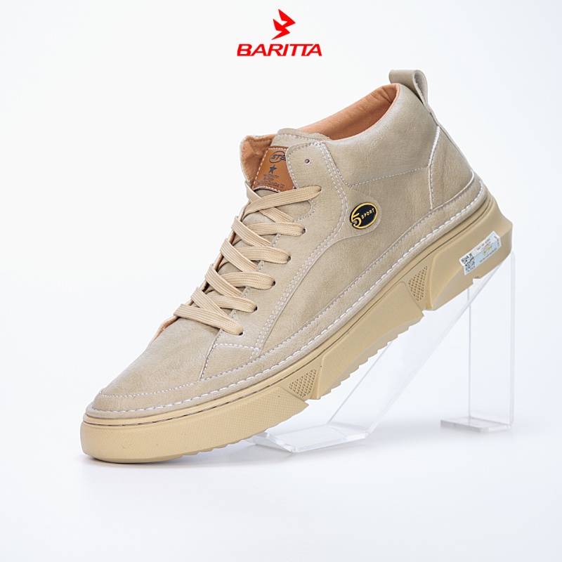 Giày sneaker nam cổ lửng BARITTA da nappa 100% đế cao su đúc tăng chiều cao 4cm BH 12 tháng - ST05