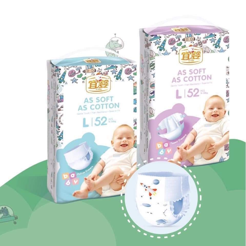 dts1924 [ĐẠI LÝ] Bỉm dán/quần Yiying Baby TÊN LỬA MỚIS72/M60/L52/XL44/XXL40/XXXL36