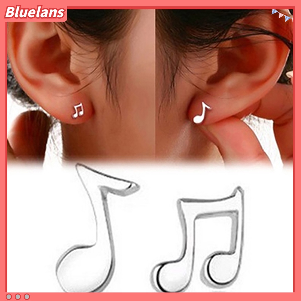 Khuyên tai mạ bạc hình nốt nhạc trẻ trung