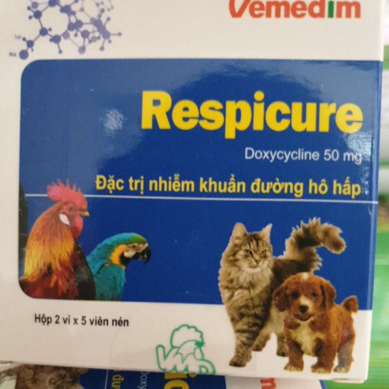 (mẫu mới)hộp 2 vỉ rescure cho vật nuôi hỗ trợ h ô h.ấp rất tốt