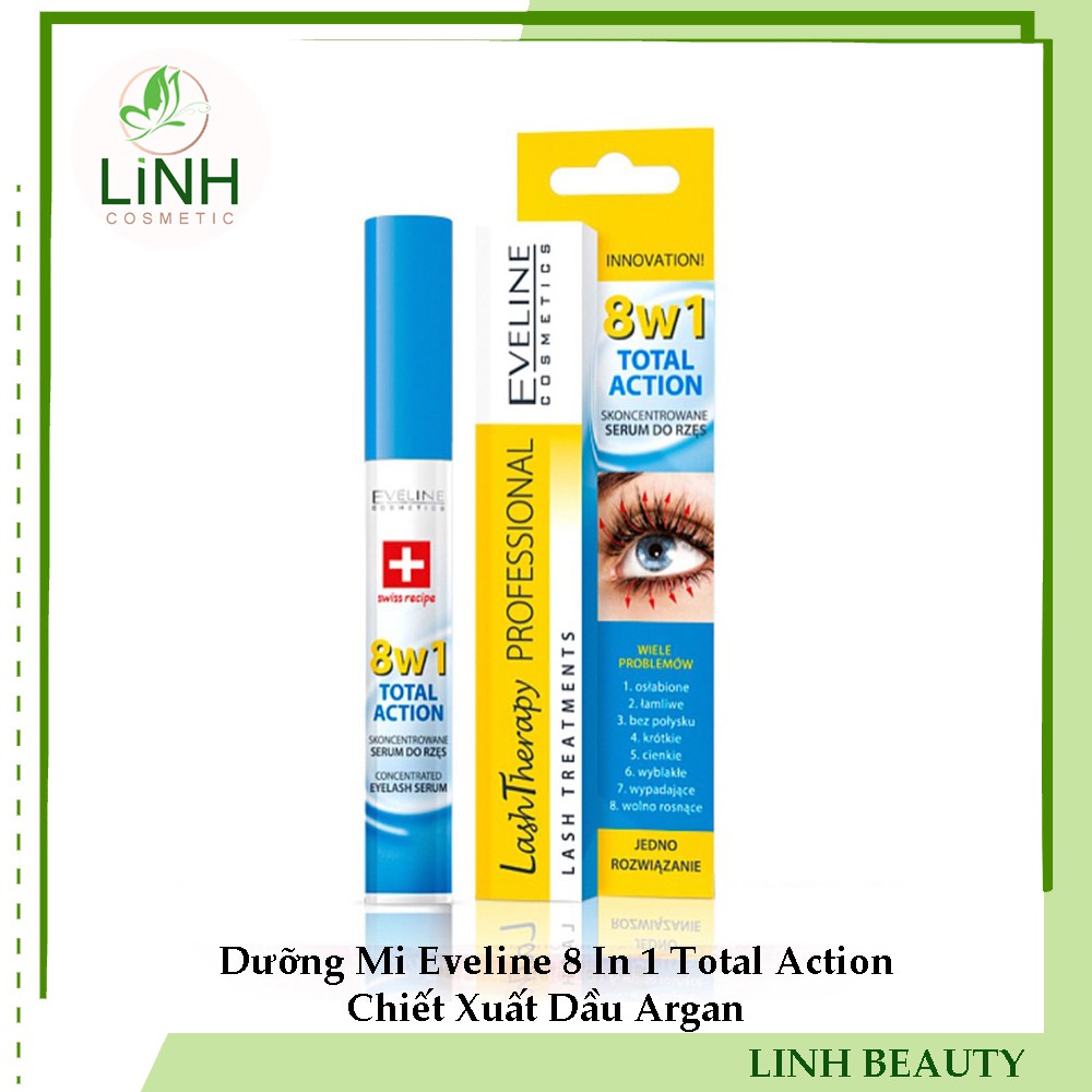 Dưỡng Mi Eveline 8 In 1 Total Action Chiết Xuất Dầu Argan