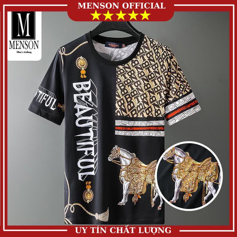 [Hàng Siêu Cấp] Áo Thun Nam, Áo Phông Nam Hàng Hiệu Cao Cấp Đính Đá In Hình 3D Chất Mát 100% Cotton Chuẩn Form M1920